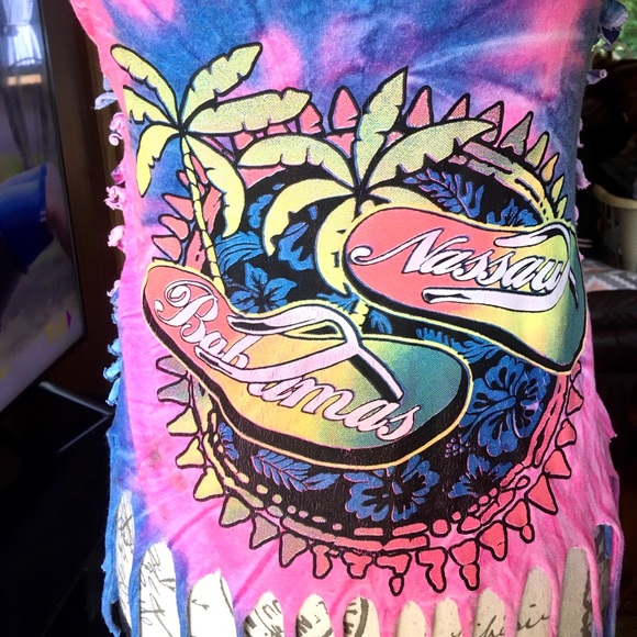 Women’s tie-dye Bahamas cut tank top - Picture 2 of 16